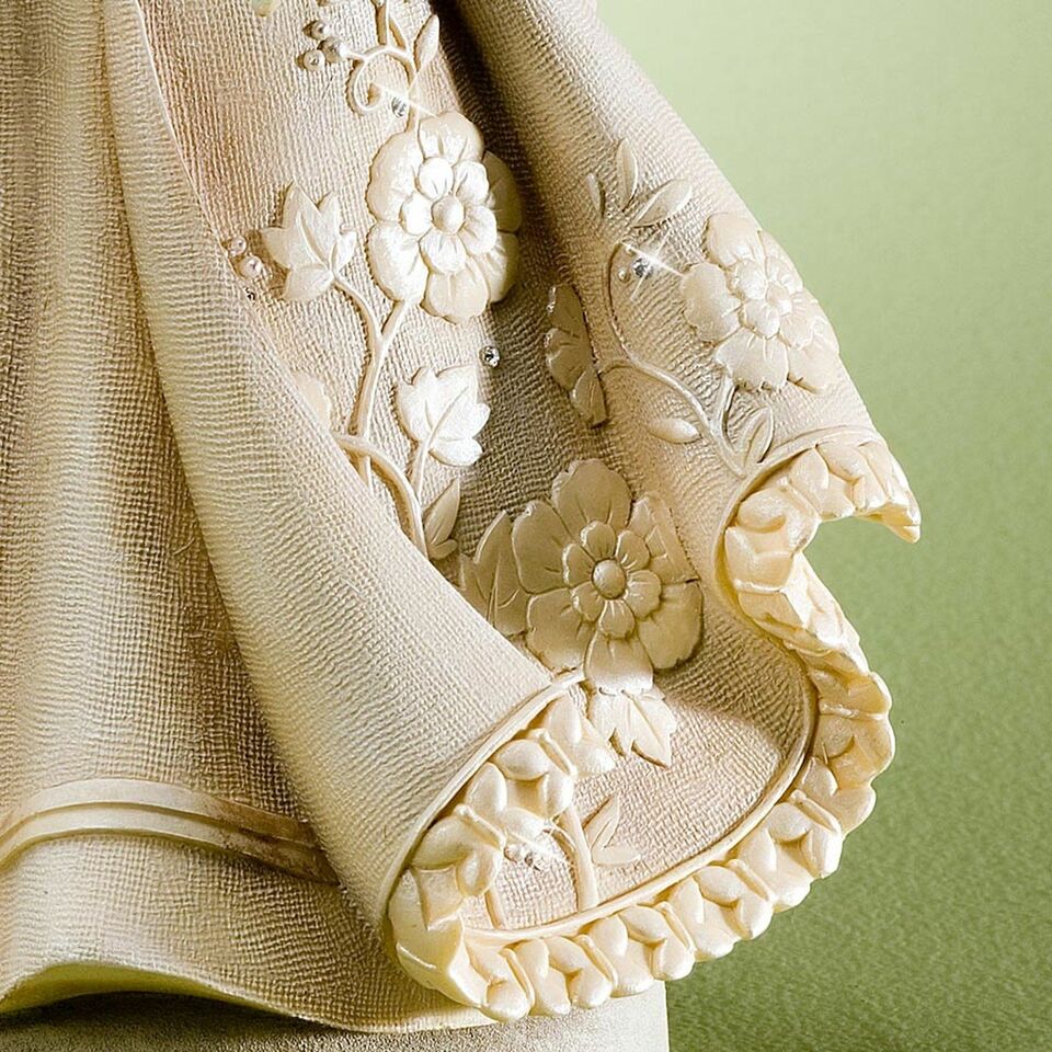 Angel Figurine - Surrounded by Butterflies - Hope - Stone/Resin with Crystal Accents - 8" H - Image 4