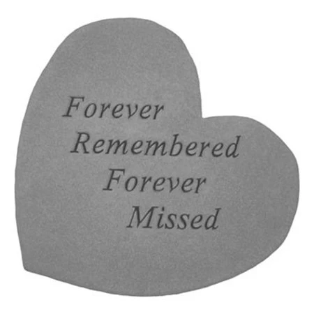 Bereavement Garden Stone - Heart Shaped - 6.75" X 6" - Multiple verses available - Image 3