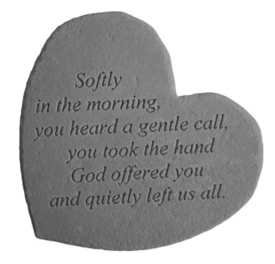 Bereavement Garden Stone - Heart Shaped - 6.75" X 6" - Multiple verses available - Image 5