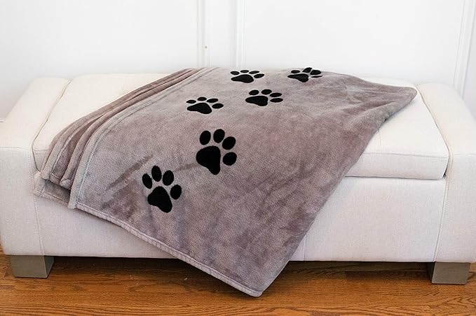 Memorial Pet Blanket - "Pawprints left by you" - Polyester - 50" X 60" - Image 5